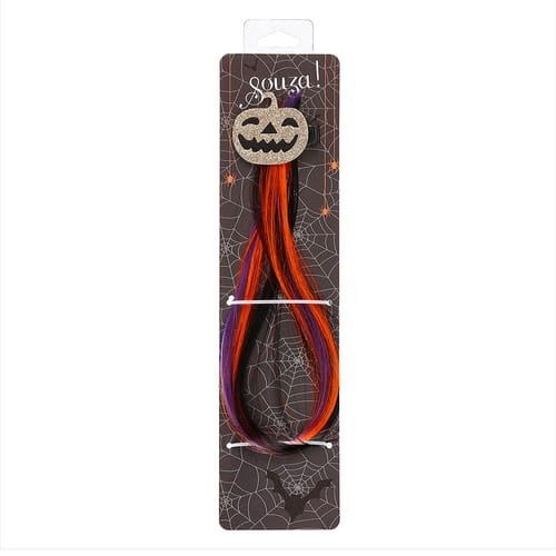 Spinka do włosów dla dziewczynki dynia halloween doczepiane pasemka.jpg
